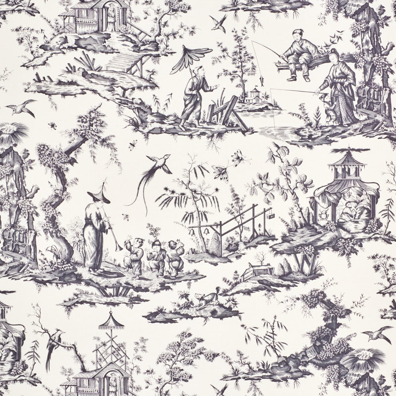 Shengyou Toile Fabric, Black