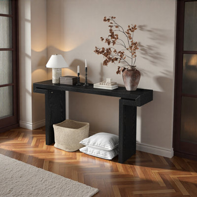 Rustic Farmhouse Console Table , Distressed Wood Finish Entryway Sofa Side Table For Living Room, Hallway
