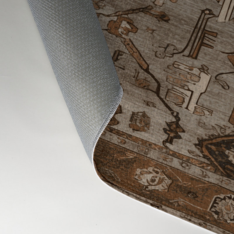 Tapis turc intérieur et extérieur brun, Rectangle 5 pi x 7 pi