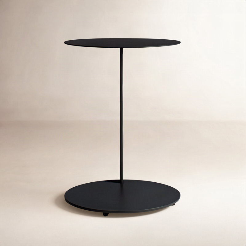 Note Steel Top End Table, Black, 25" H x 16" W x 16" D
