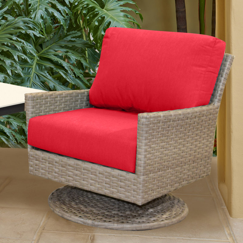 Amala Sunbrella® Outdoor Deep Seating Cushion, Sunbrella® Canvas Jockey Red, 28.5" W x 28.5" D