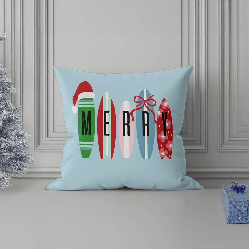 Coussin Merry Surf Holiday, Bleu clair