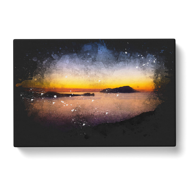 Sunset In Kythnos Greece - Wrapped Canvas Print, 60cm H x 91cm W x 3cm D
