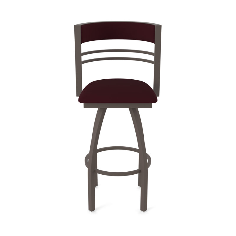 Hunter Swivel Stool, Vinyle - Canter Bordeaux, Bronze, Tabouret de bar (siège d'une hauteur de 36 po)