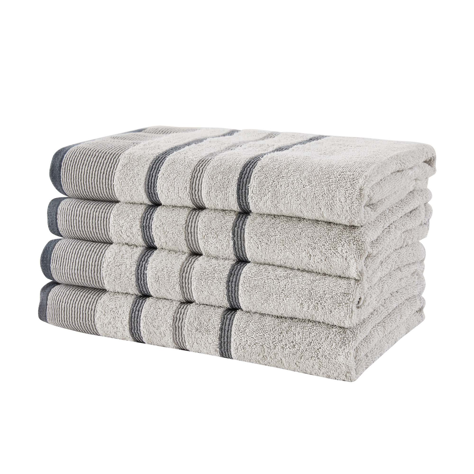 Deanthony Luxury Cotton Decorative, Light Gray/Mid Gray/Dark Gray, Bath Towels - 4 Pack