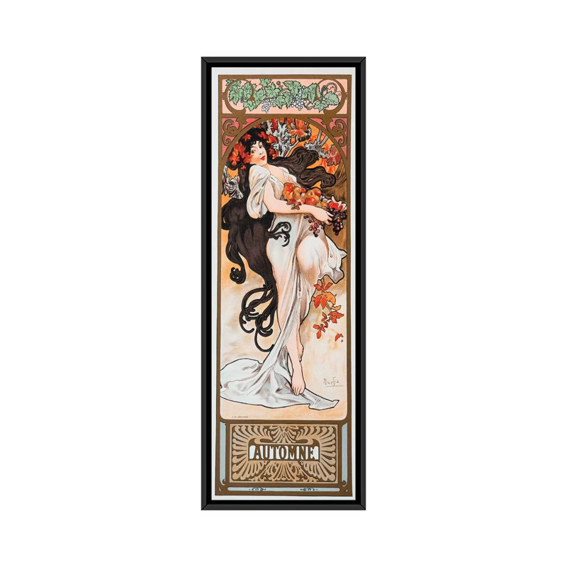 « automne », impression sur toile, H 36 po x l 12 po x P 1,5 po, Toile avec cadre noir