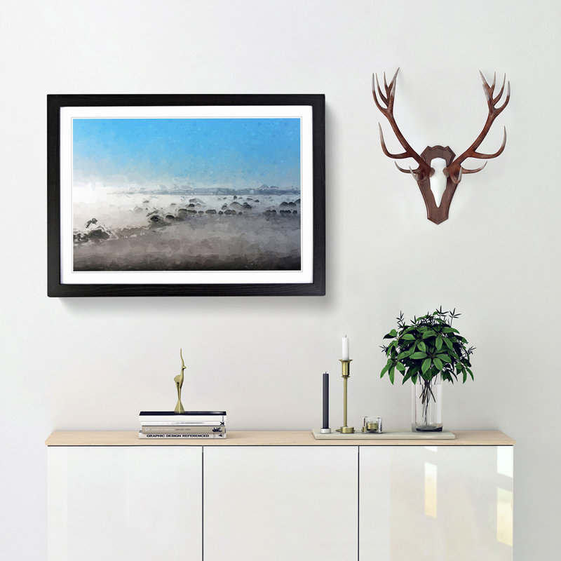 Mist over the Cotswolds - Framed Print, Black Framed, 27cm H x 36cm W x 2cm D