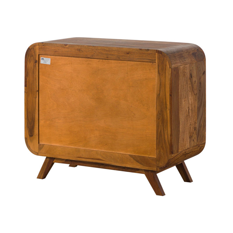 90cm Solid Wood Sideboard, Light Brown