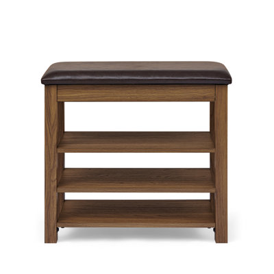 Un banc à langer réglable en hauteur en bois de haute qualité, équipé d'un siège confortable et d'un espace de rangement dissimulé, bois d'hévéa naturel, brun