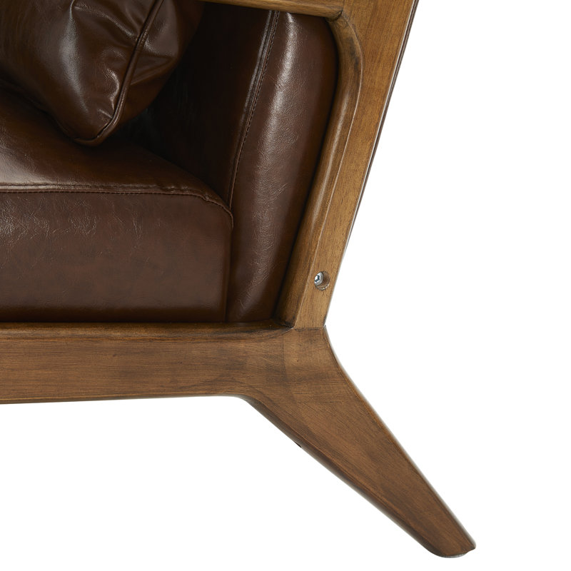 Fauteuil de 26 po de largeur Bradley, Similicuir brun