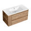 Meuble-lavabo mural 36 po avec lavabo en céramique - Élégant tiroir de style moderne à fermeture en douceur et abat-jour en chêne robuste Contreplaqué robuste-454991566-454991563