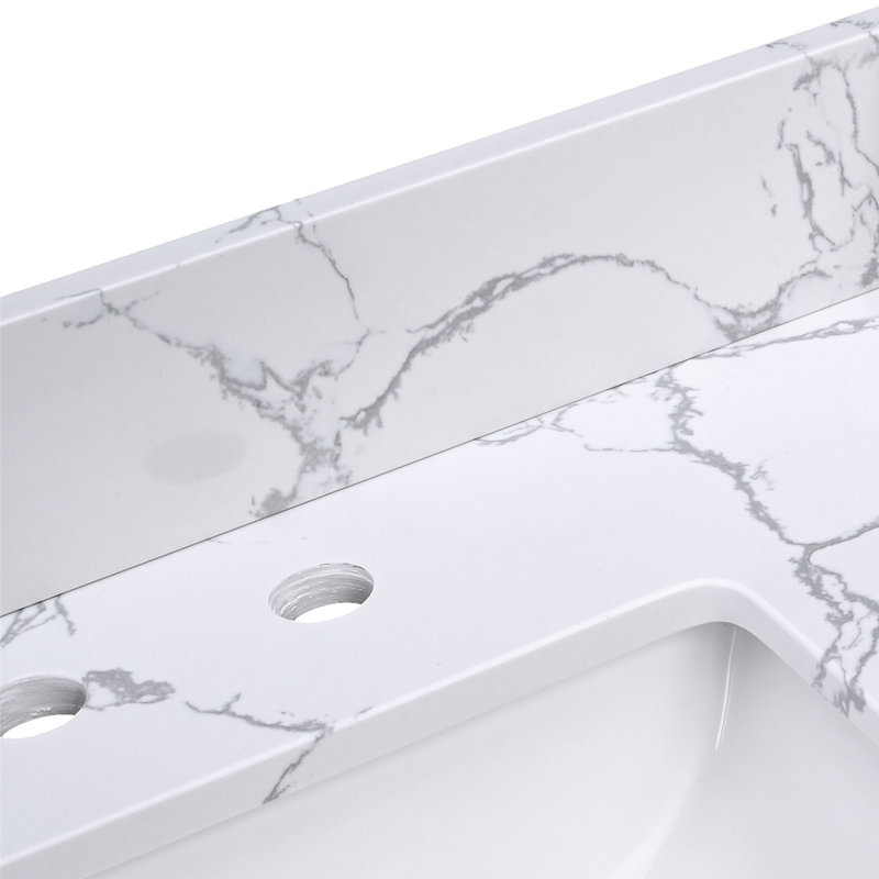 73'' Engineered Stone Double Bathroom Vanity Top with Sink