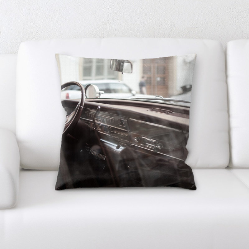 Steering Wheel Microsuede Reversible Throw Pillow