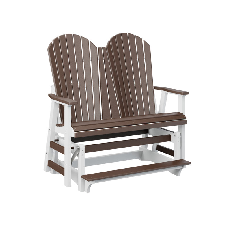 Comfo Back Outdoor Glider, Chocolate Brown/White