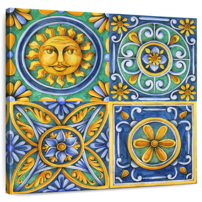 Carreaux à motif de fleurs Kerner, H 16 po x l 16 po