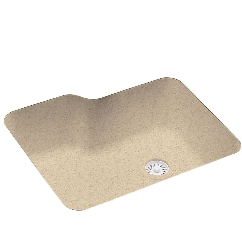 25'' L Single Bowl Solid Surface Kitchen Sink, Bermuda Sand