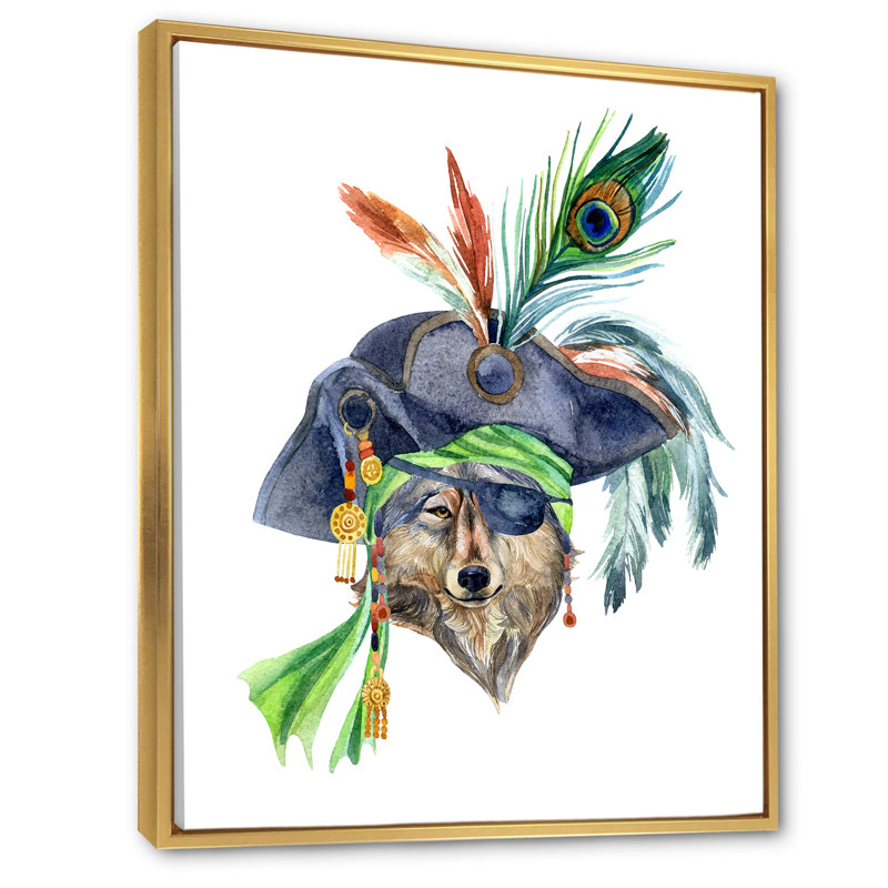 Chapeau de pirate créature animalière - décoration murale traditionnelle en toile, H 20 po x l 12 po x P 1 po