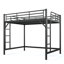 Grands lits mezzanines peu encombrants, rangement moderne en métal noir pour la maison