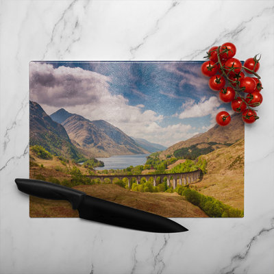 The Glenfinnan Viaduct Designer Glass Chopping Board