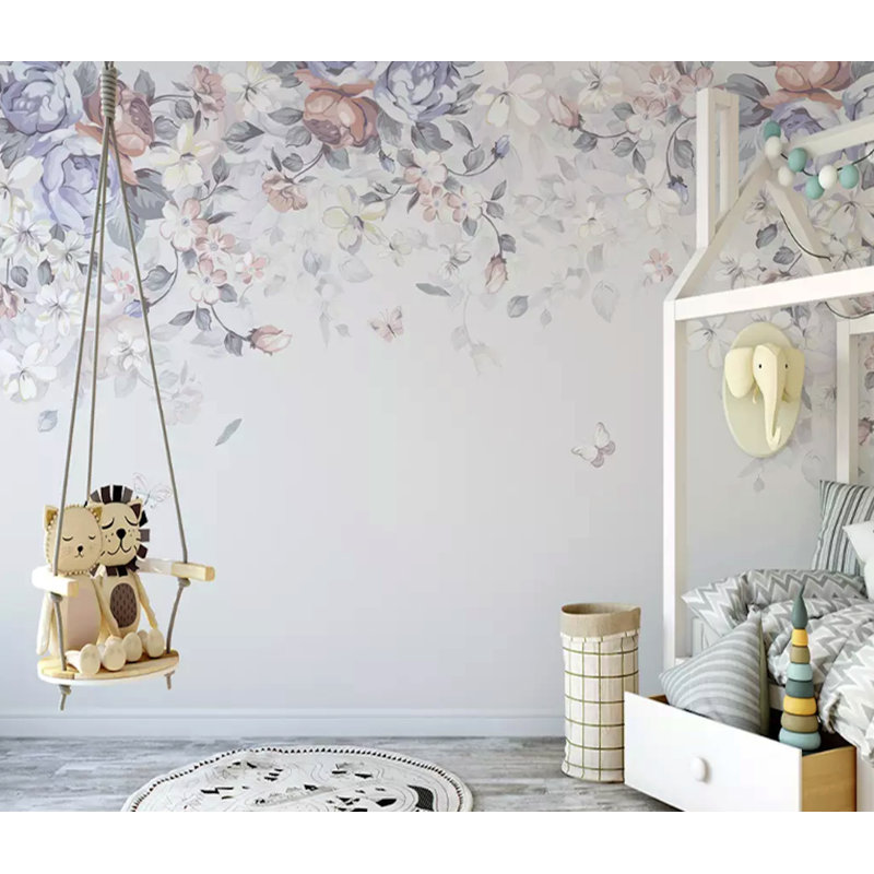 Papier peint amovible floral foncé foncé, L 9 po x l 15 po