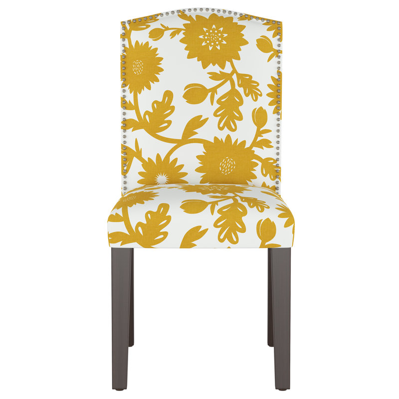 Chaise en coton Azzurro, Bois noir, Or gardénia