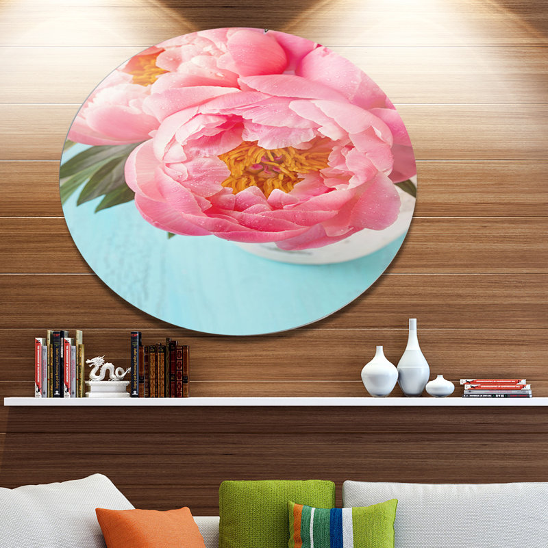 Bouquet de lumières rose pivoine fleurs-impression, H 40 po x l 30 po x p 1,5 po, Métal