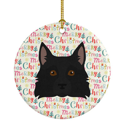 Ornement suspendu Schipperke Merry Christmas