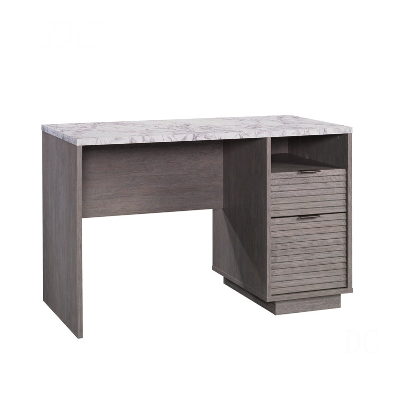 Bureau moderne avec 2 tiroirs spacieux, finition gris moyen
