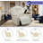 Off-White Genuine Leather 3-Piece Multi-Functional Recliner Sofa