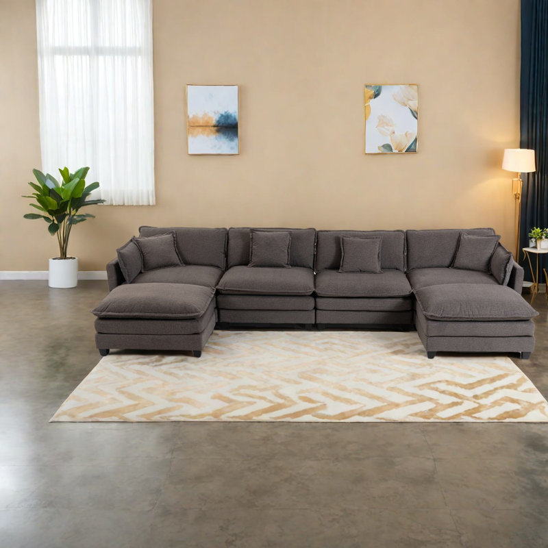 Modulaires spacieux et modernes, revêtement en chenille, confortables pour la maison