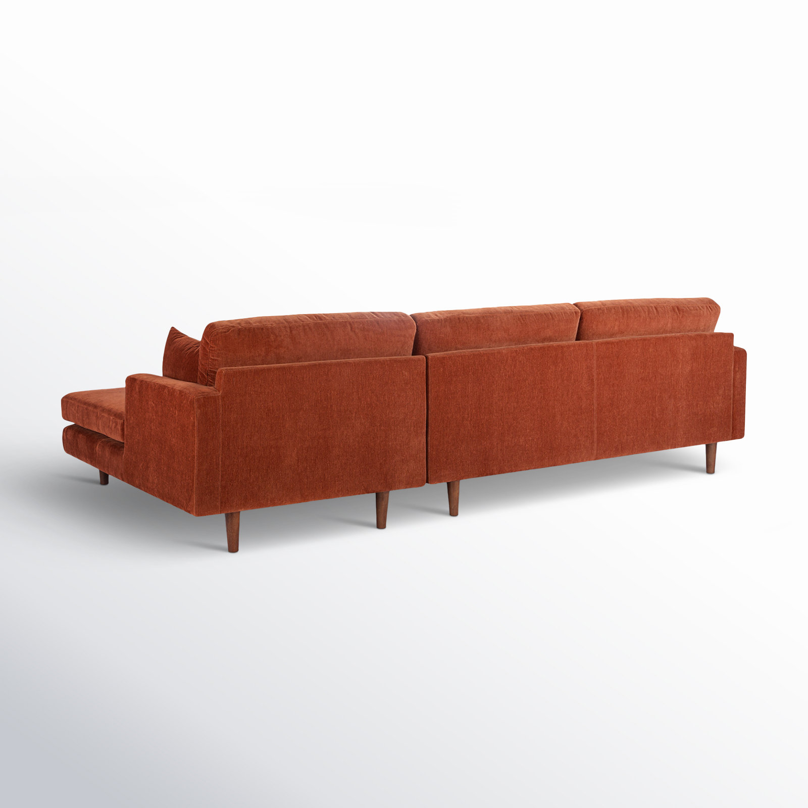 Laguna Upholstered Chaise L-Sectional, Right Hand Facing, Rust Performance Chenille