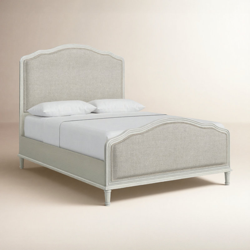 Watson Upholstered Panel Bed, Queen, Cream