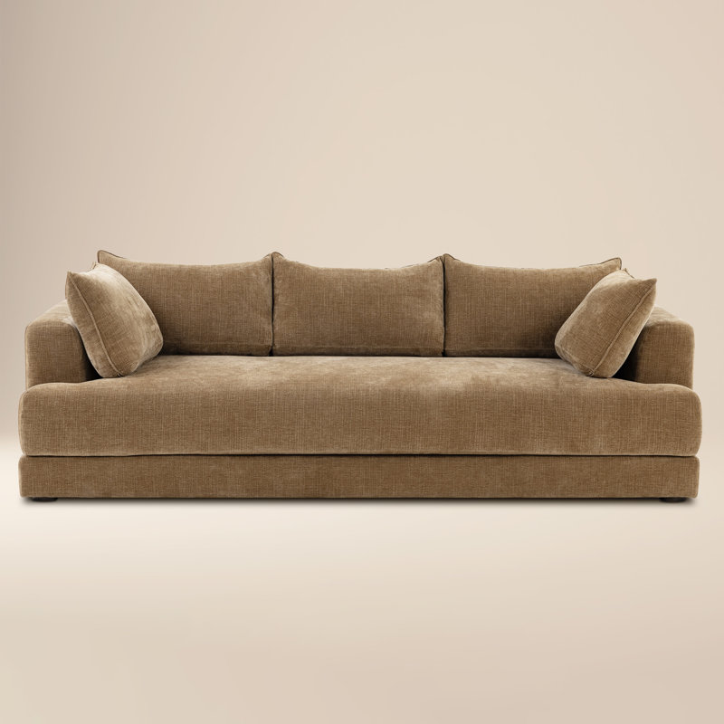Marcel 99" Fabric Sofa, Tawny Brown