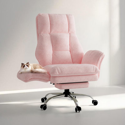 Big and Tall Office Chair, Flip Armrests for Pets & Cross Legged Sitting, Executive Ergonomic Computer Gaming Chair with Foot Rest,Wide Seat Reclining Desk Chair