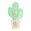 Enseigne murale 18,5 po DEL vert cactus de style néon