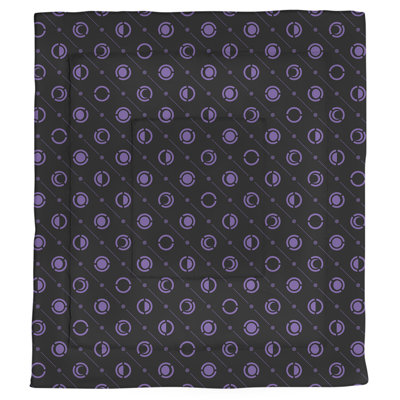 Édredon simple réversible en microfibre à deux couleurs Moon phases