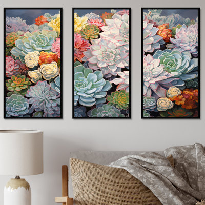 Blue Succulent Dessert Charm - Ensemble de décorations murales succulentes