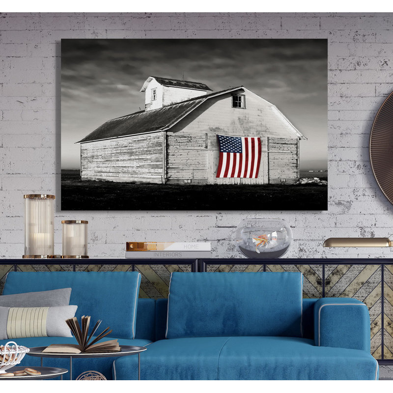 " Modern Barn I ", 12" H x 18" W x 1.5" D, Wrapped Canvas