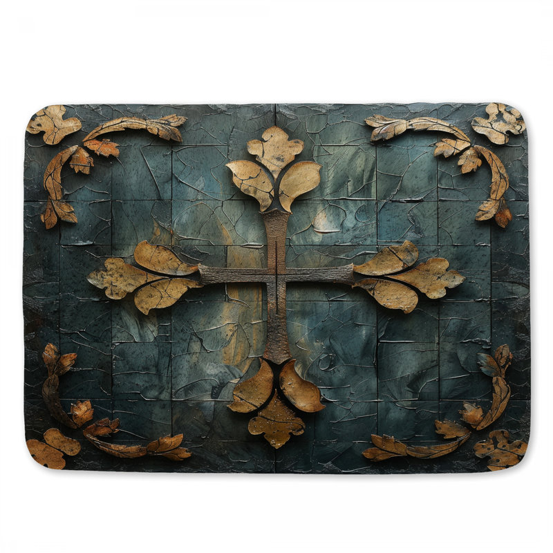 Tapis de salle de bain Leafy Cross, L 21 po x L 34 po