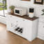 Buffet de ferme 54 "avec armoire de rangement et tablette réglable - table de salle à manger avec tiroir
