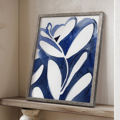 «Blue Eucalyptus I», reproduction encadrée - bois massif