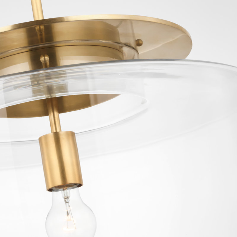 Elias 20" Pendant  in Bronze with Clear Glass, Antique/Burnished Brass, Clear