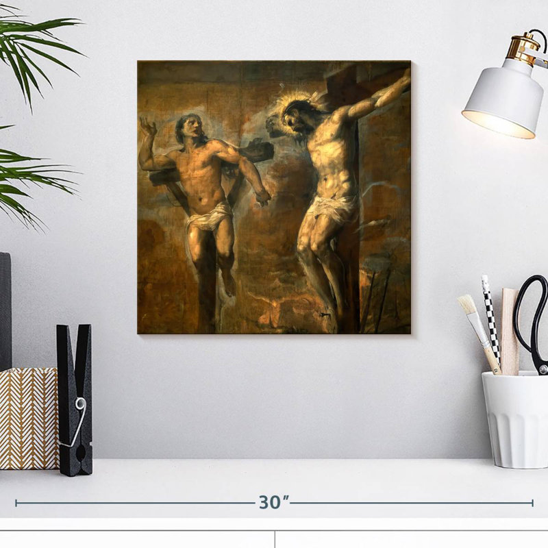 Leisha Christ et le bon voleur, H 16 po x l 16 po