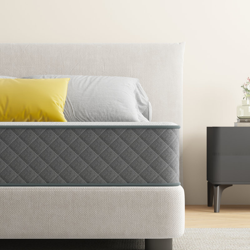 Matelas hybride à ressorts ensachés moyens 10 po / 12 po dans une boîte avec mousse certifiée CertiPUR-US, Lit simple, 12"