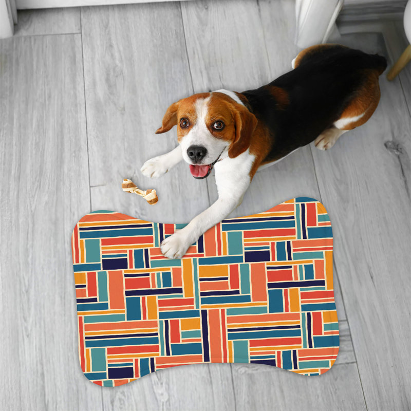 Rainbow Retro Look - 1 Piece Bone Shape Feeding Mat