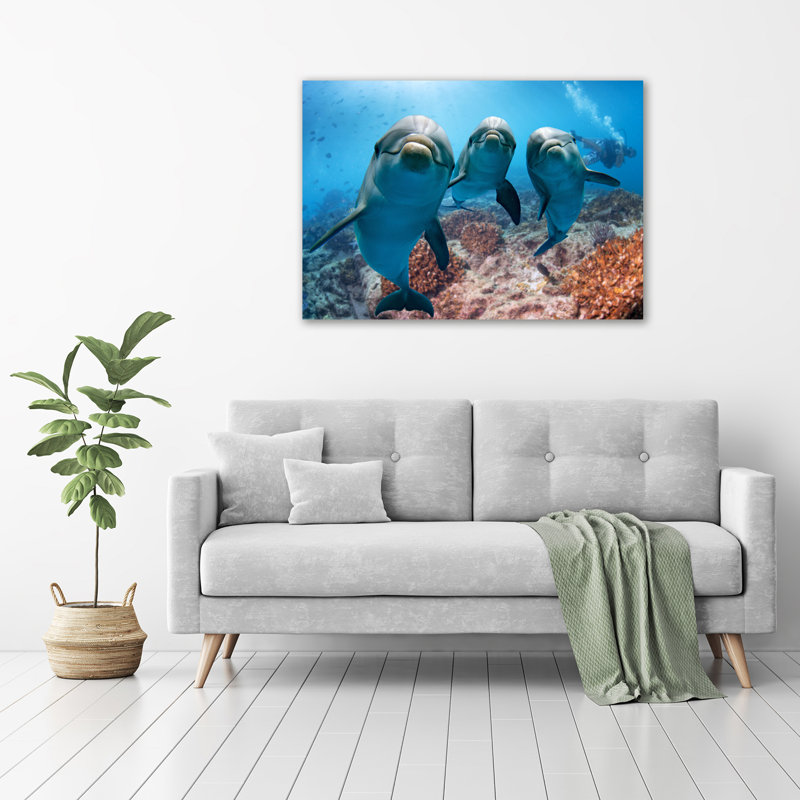 Dolphins - No Frame Print on Canvas