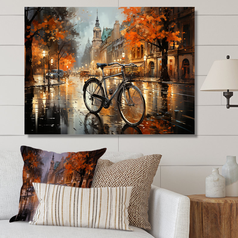 «Vélo Pearl Pursuit» sur toile, Toile tendue, H 12 po x l 20 po