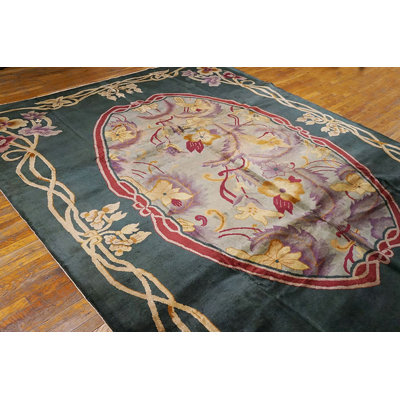 Antique Chinese Art Deco / Art Nouveau Room Size Wool Rug