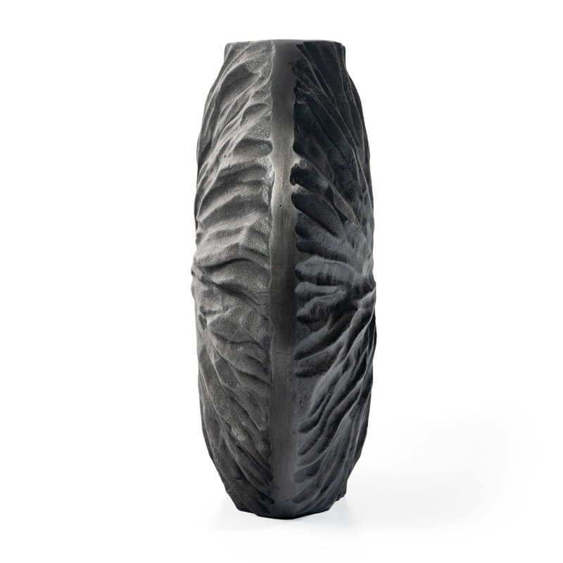 Cadence Handmade Aluminum Table Vase, Gray
