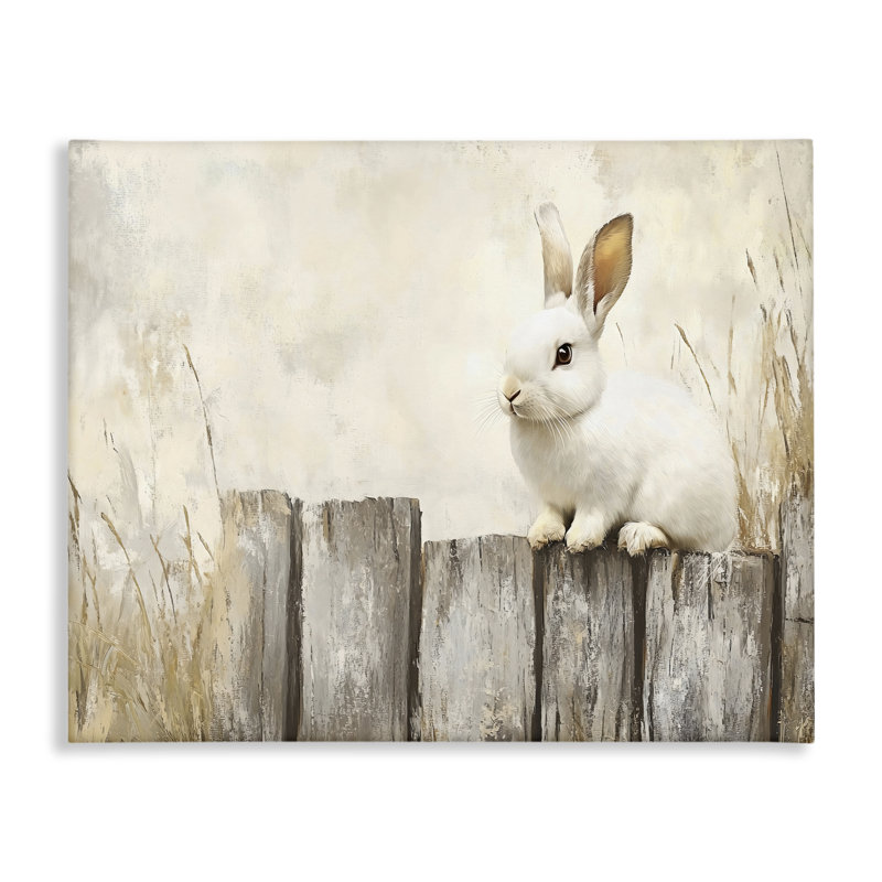 «Bunny On The Fence», art mural par Franklyn Gregory, H 24 po x l 30 po